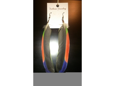 AMAZON PARROT FEATHER EARRINGS