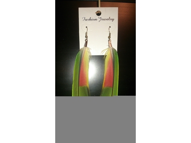 AMAZON PARROT FEATHER EARRINGS